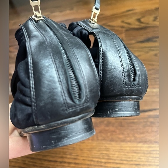 Fendi Black  Stretch Fabric Ankle Wrap Flat Sandals Size 37.5 (7/7.5 US) - Picture 6 of 7